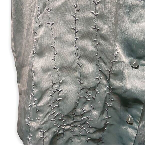 Kathie Lee Button Down Sheer Top Women's Size XL - Picture 1 of 6